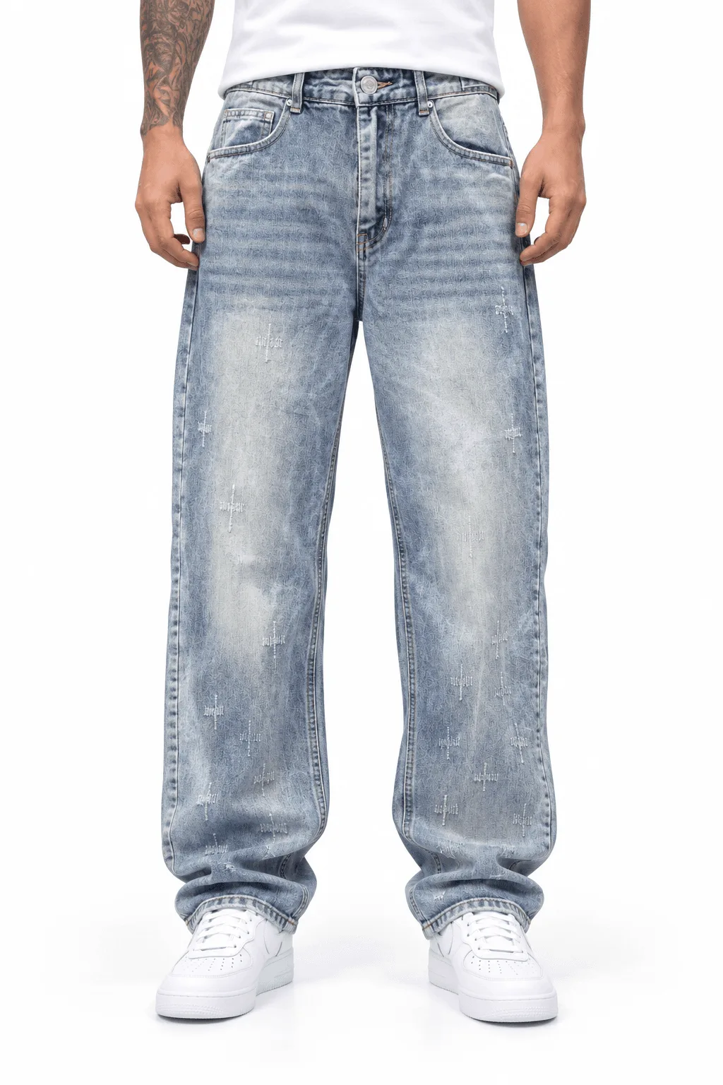 pantalon jeans rasgado cruz — EGAN Streetwear